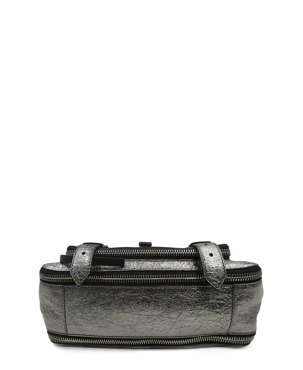 Medium PS1 Leather Shoulder Bag Metallic Silver