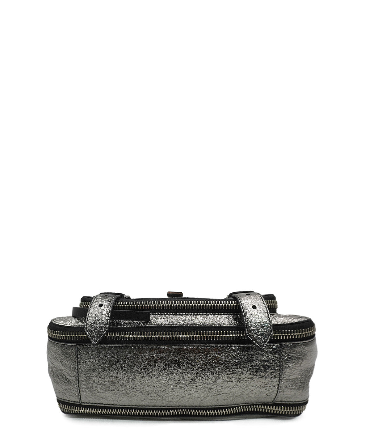 Medium PS1 Leather Shoulder Bag Metallic Silver