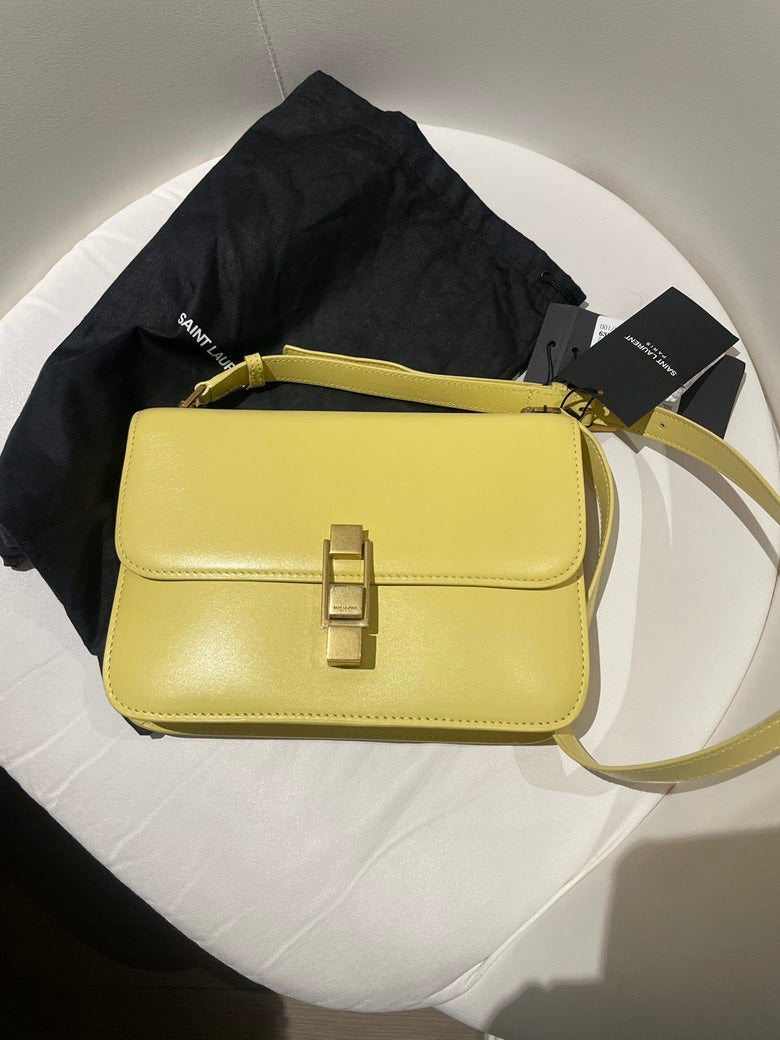 Saint Laurent Le CarrÃƒÆ’Ã‚Â© Satchel Bag Yellow Leather