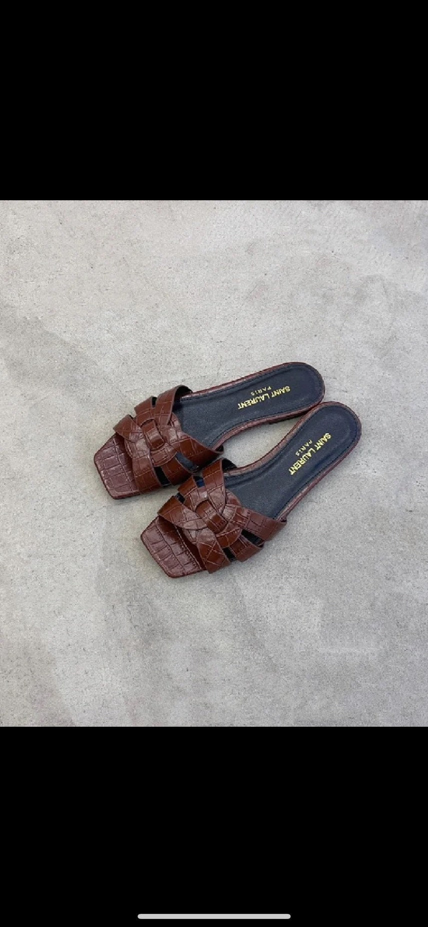 Saint Laurent Tribute Slide Embossed Bordeaux Sandals
