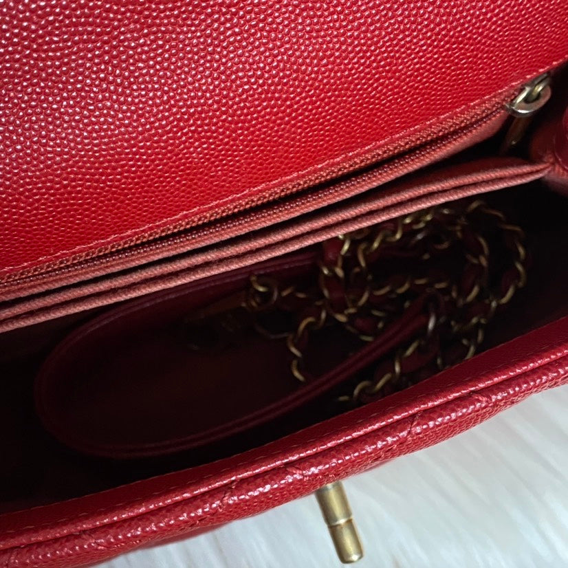 Pre-Loved Chanel Coco Handle Red Quilted Leather Top Handle Bag