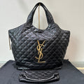 YSL Icare Black Quilted Tote Bag 36x36x8cm
