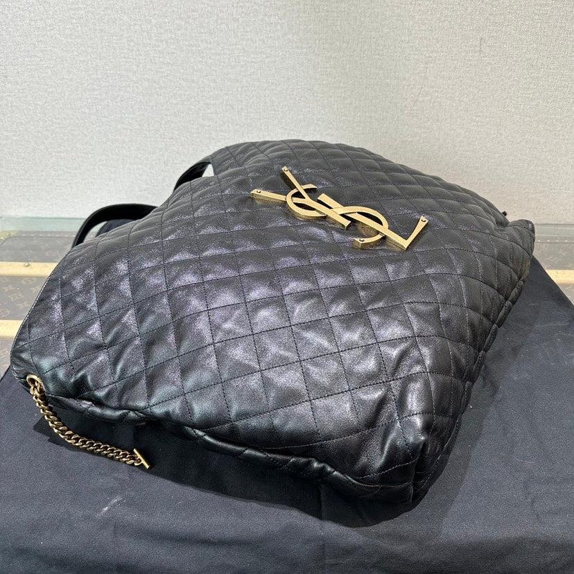 YSL Icare Black Quilted Tote Bag 36x36x8cm