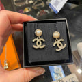 Pre-Loved Chanel Drop Earring Gold Pearl Earrings
