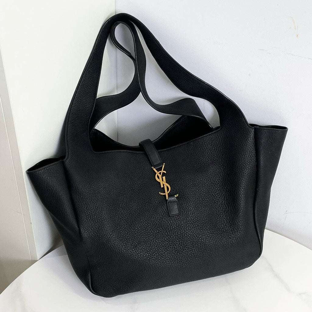 Saint Laurent YSL Bea Tote Bag in Black Leather