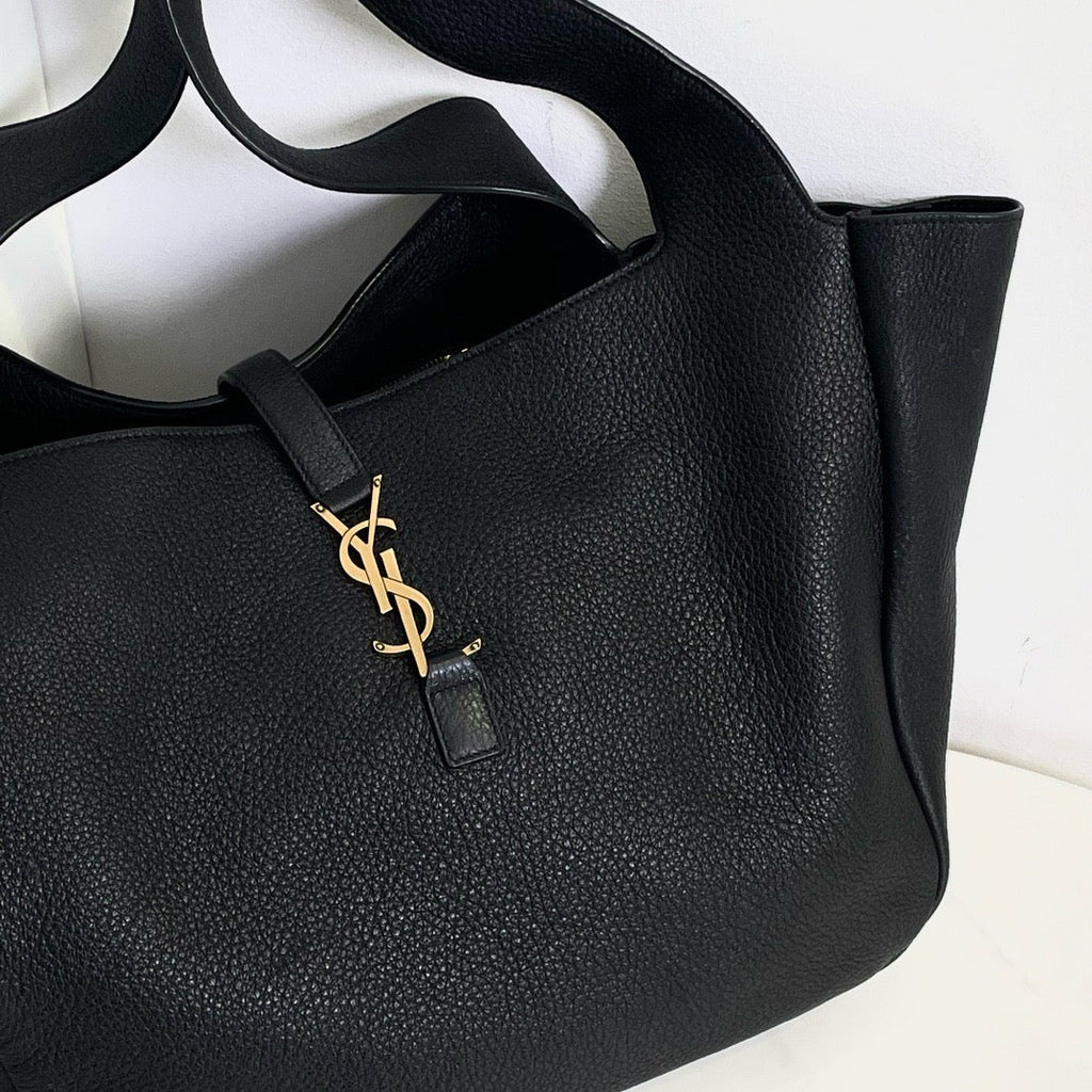 Saint Laurent YSL Bea Tote Bag in Black Leather