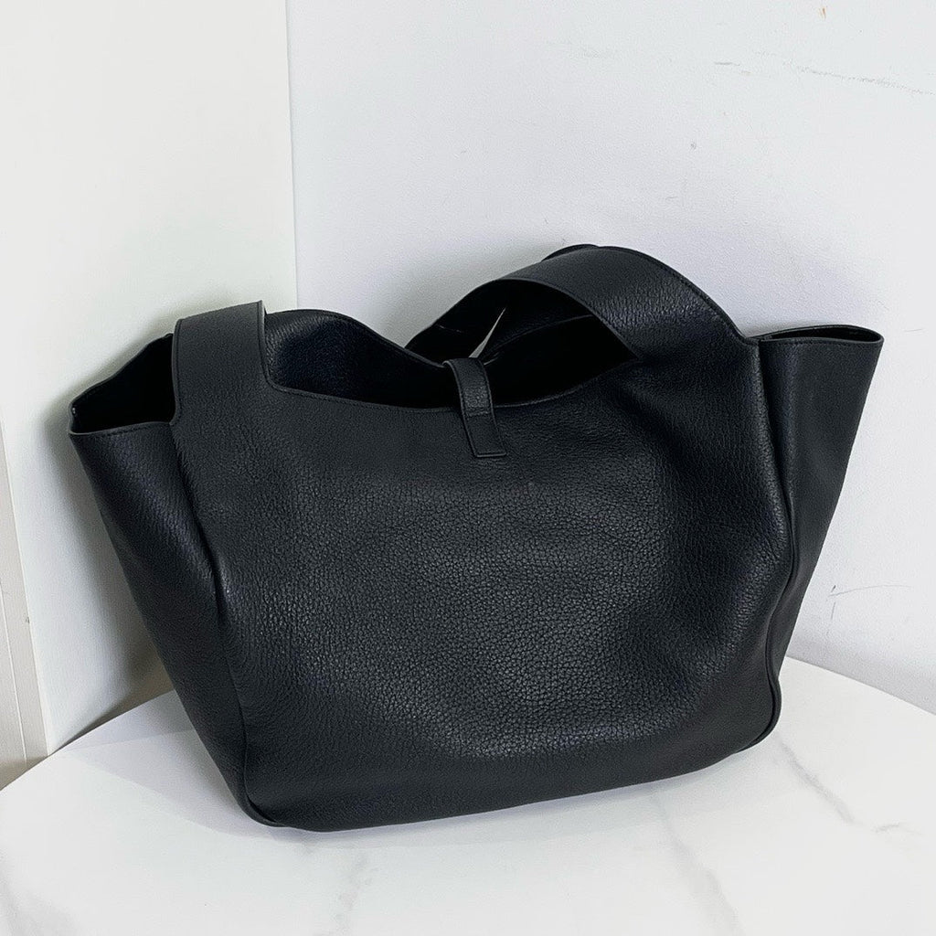 Saint Laurent YSL Bea Tote Bag in Black Leather