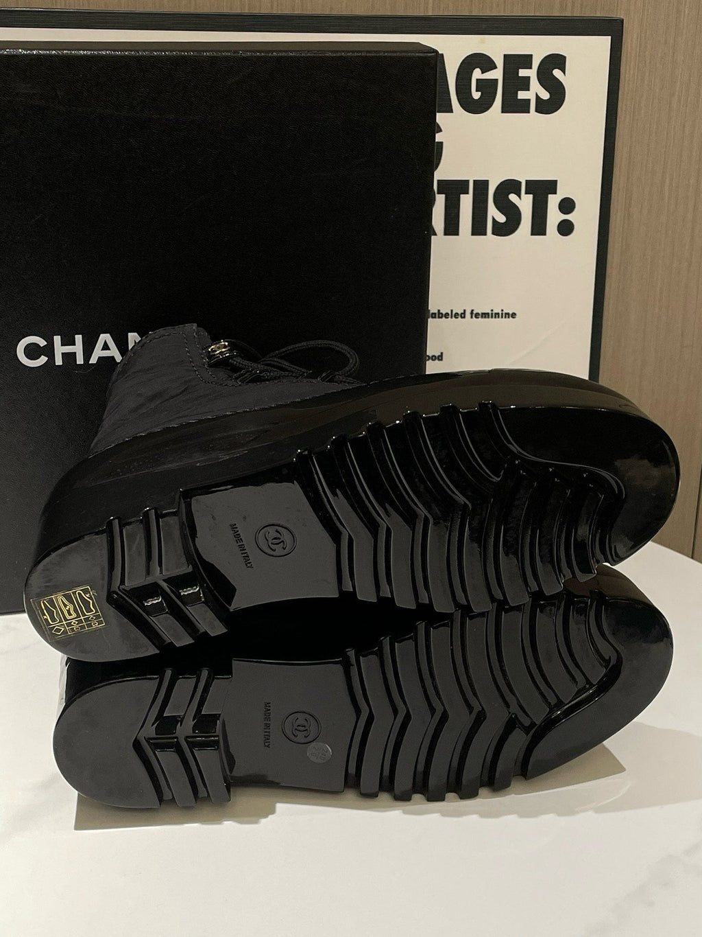 Chanel Puffer Boots Black Snow Boot