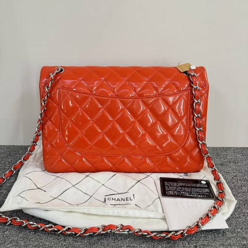 Preloved Chanel Classic Flap CF Bag SJZ2-23 Orange Shoulder Bag