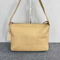 Preloved Chanel Shoulder Bag Beige Leather