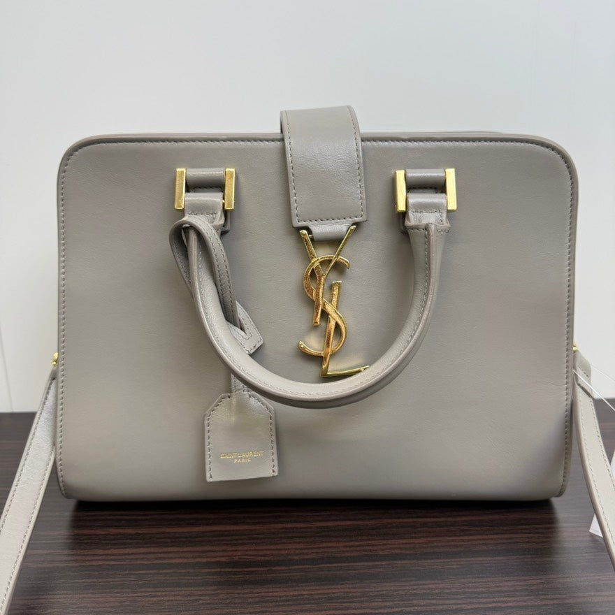 Preloved Yves Saint Laurent Leather 2way Bag Gray Top Handle LB109197