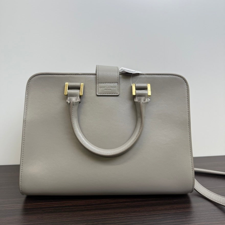 Preloved Yves Saint Laurent Leather 2way Bag Gray Top Handle LB109197
