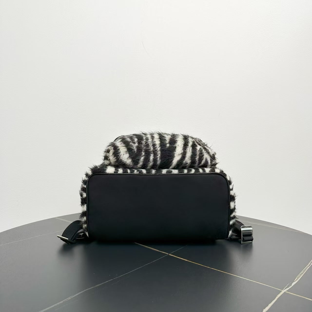Saint Laurent Zebra Print Leather Backpack - Black & White