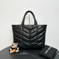 Preloved YSL Saint Laurent Quilted Black Leather Tote Bag