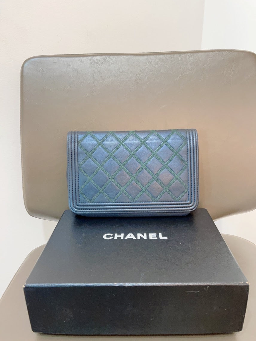 Chanel Preloved WOC Limited Edition Black Wallet on Chain with Box