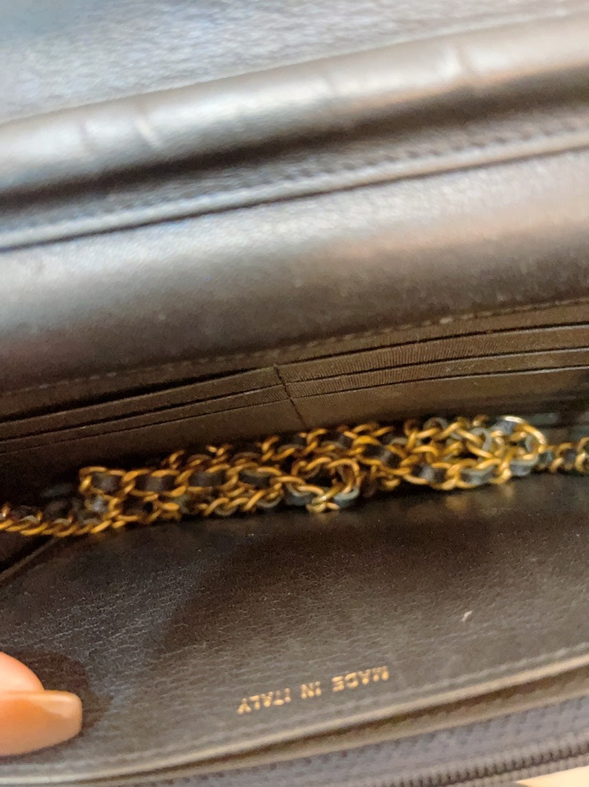 Chanel Preloved WOC Limited Edition Black Wallet on Chain with Box