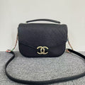 Preloved Chanel Flap Bag Quilted Black Leather Shoulder Bag