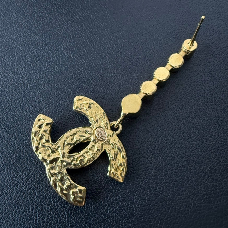 Chanel Coco Rhinestone Post Earrings 83880 Gold Earrings