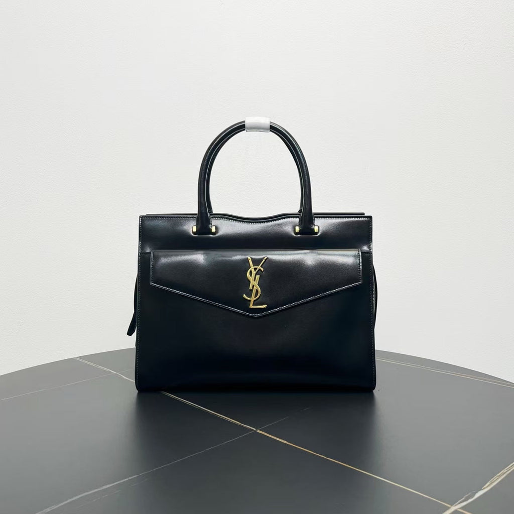 Preloved YSL Muse Two Black Leather Large Tote Bag