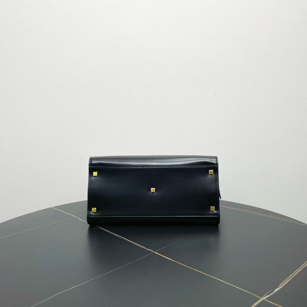 Preloved YSL Muse Two Black Leather Large Tote Bag