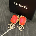 Chanel Coco Rhinestone Post Earrings FM0055 Red Earrings