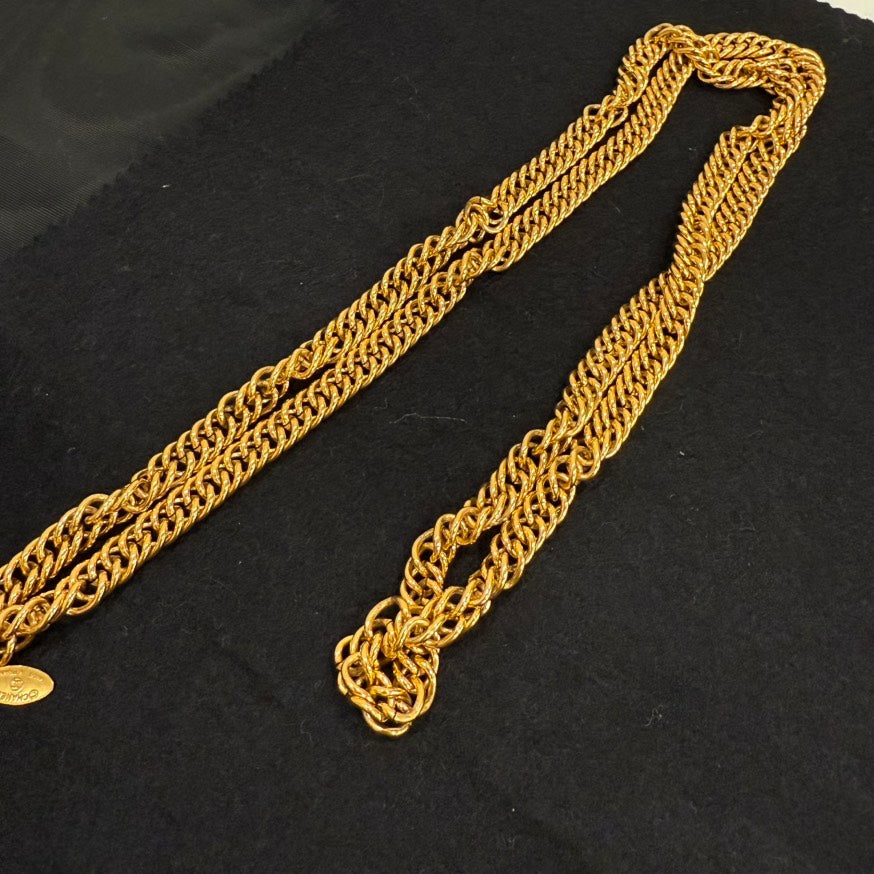 Chanel Vintage Loupe Long Necklace FM0261 Gold Pendant