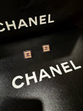 Chanel Purple Square CC Earrings A21