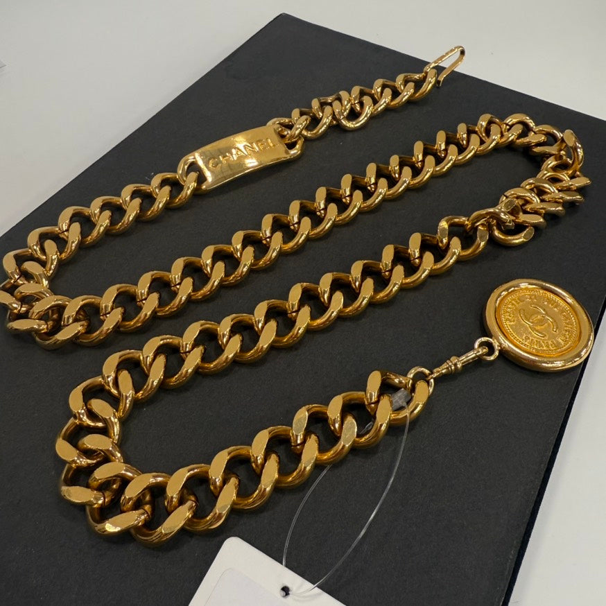Vintage Chanel FM6086 Gold Chain Belt 31.5ÃƒÂ¢Ã¢â€šÂ¬Ã‚Â