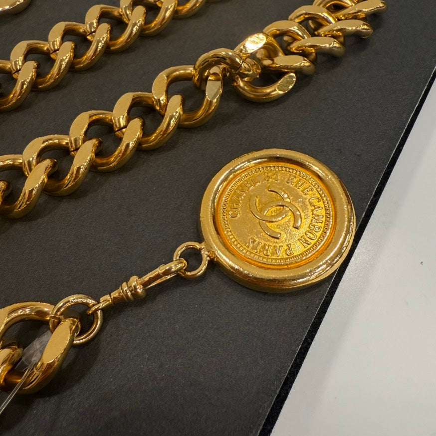 Vintage Chanel FM6086 Gold Chain Belt 31.5ÃƒÂ¢Ã¢â€šÂ¬Ã‚Â
