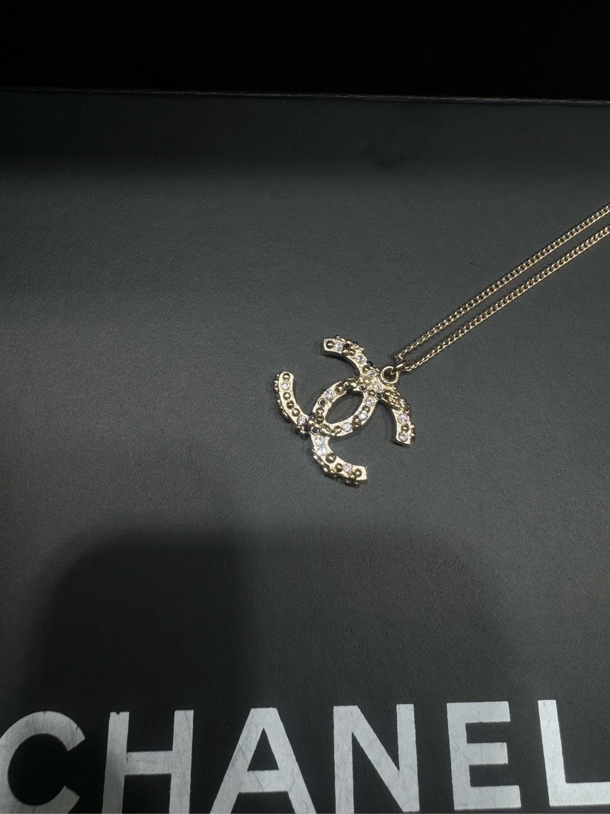 Chanel CC Necklace 12P Gold Pendant