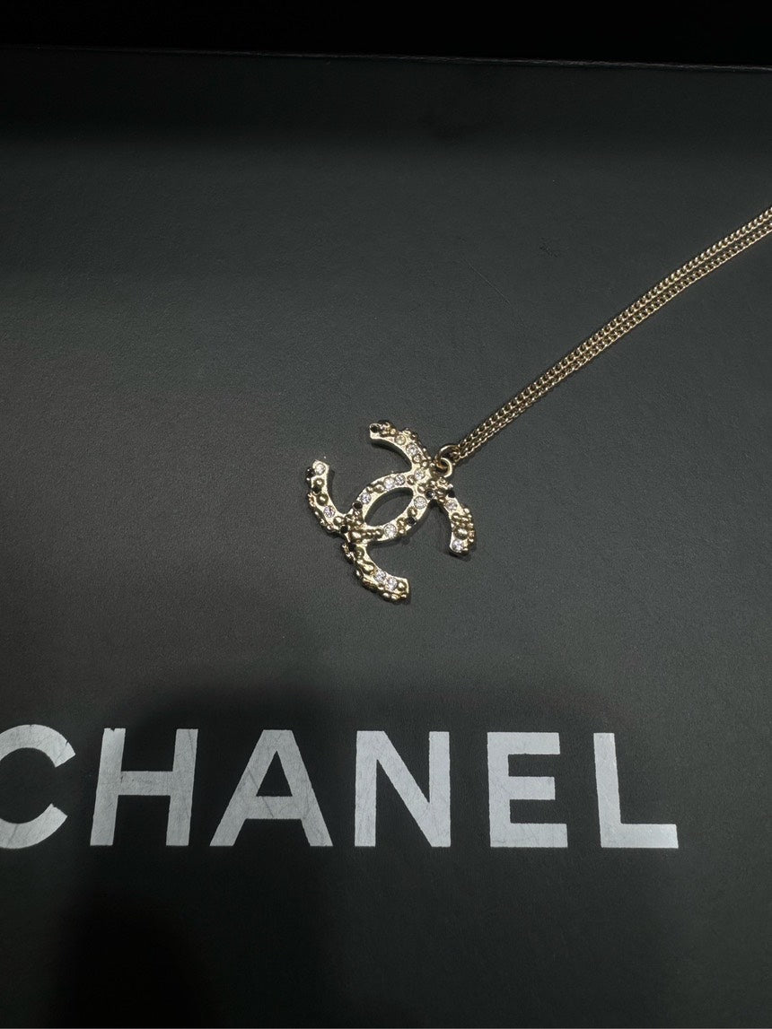 Chanel CC Necklace 12P Gold Pendant