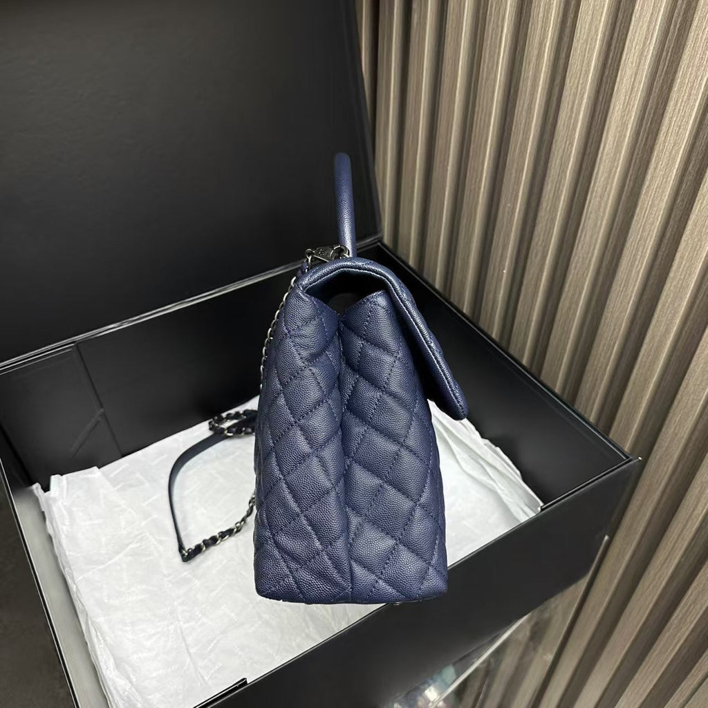 Chanel Coco Handle Large Navy Top Handle Bag