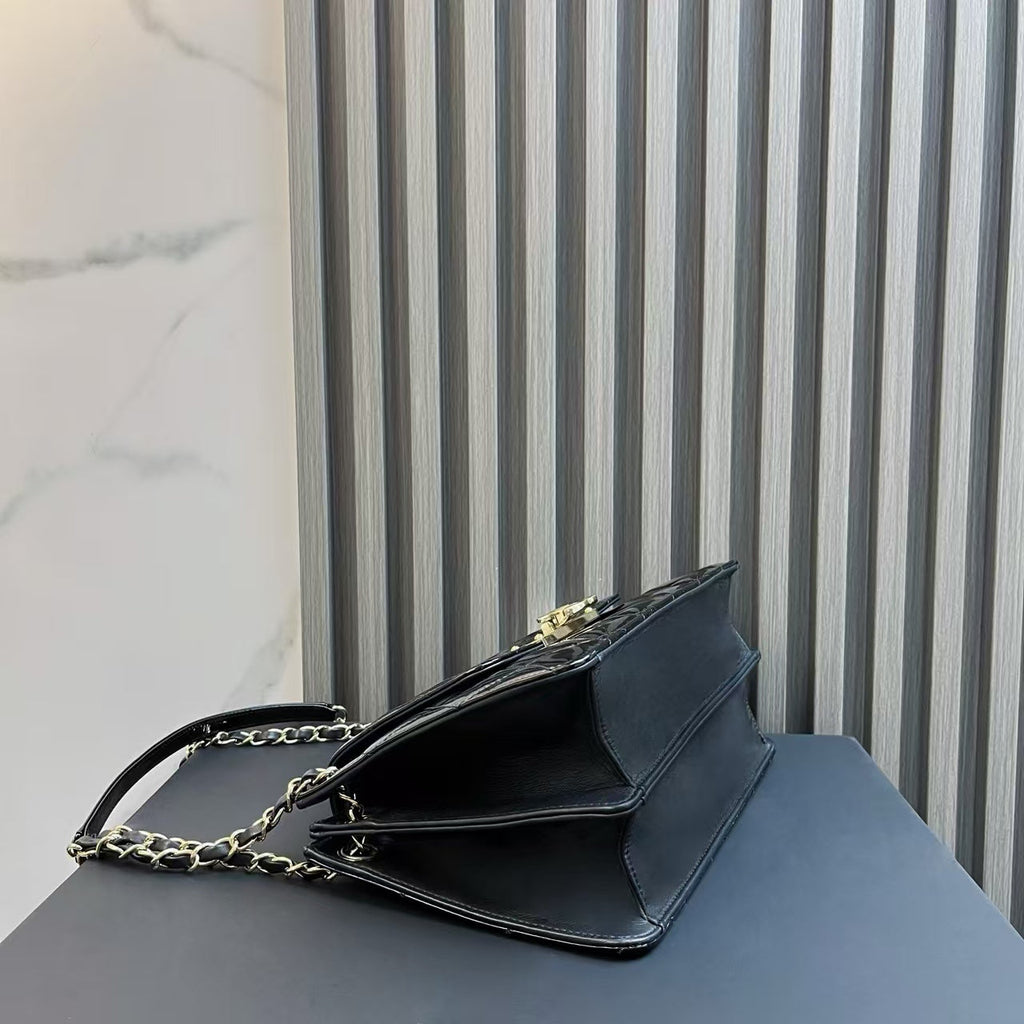 Chanel Classic Flap Black Patent Leather Shoulder Bag 2014-2015