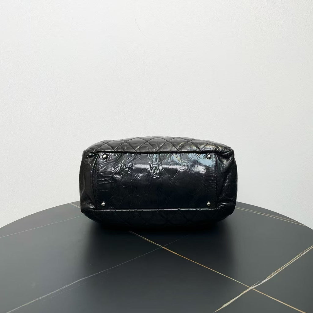 Chanel Quilted Black Lambskin Tote Bag 2009-2010