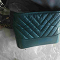Preloved Chanel Chevron Green Shoulder Bag