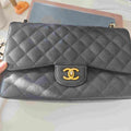 Chanel CF Jumbo Bag Black Quilted Leather Shoulder Bag