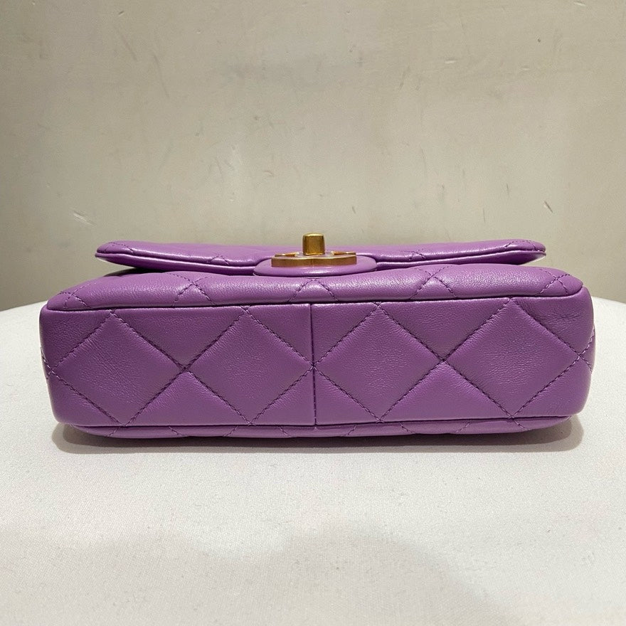 Preloved Chanel Lambskin Purple Shoulder Bag