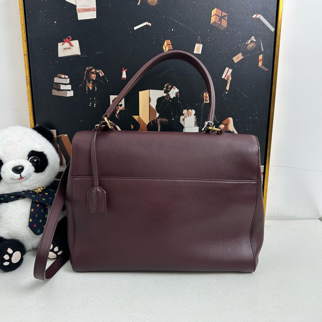 Saint Laurent Burgundy Two-Way Satchel/Top Handle Bag