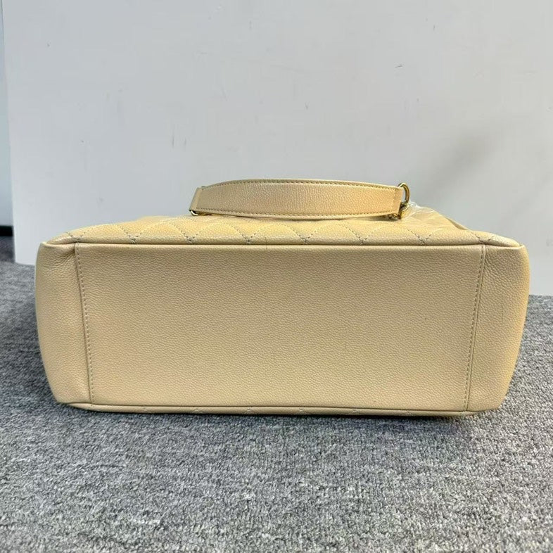 Preloved Chanel GST Beige Caviar Leather Tote Bag