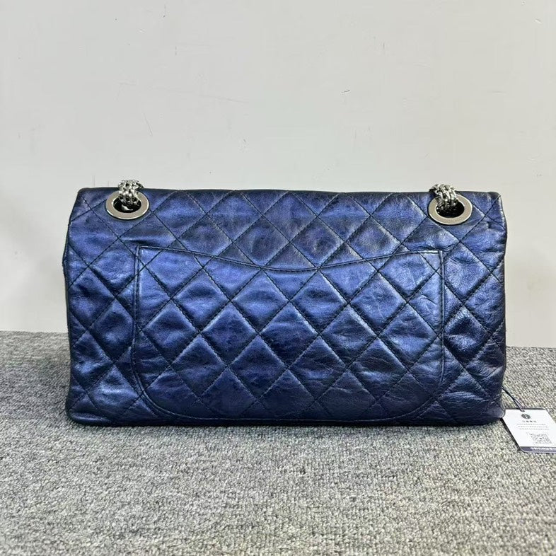 Chanel Preloved 2.55 Bag Navy Leather Shoulder Bag