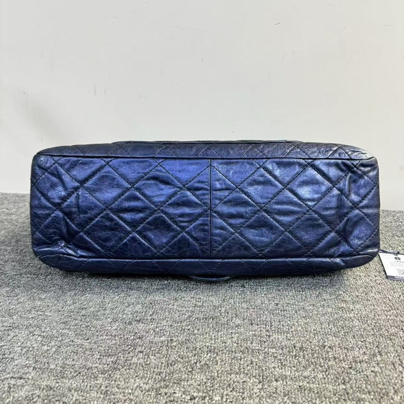 Chanel Preloved 2.55 Bag Navy Leather Shoulder Bag