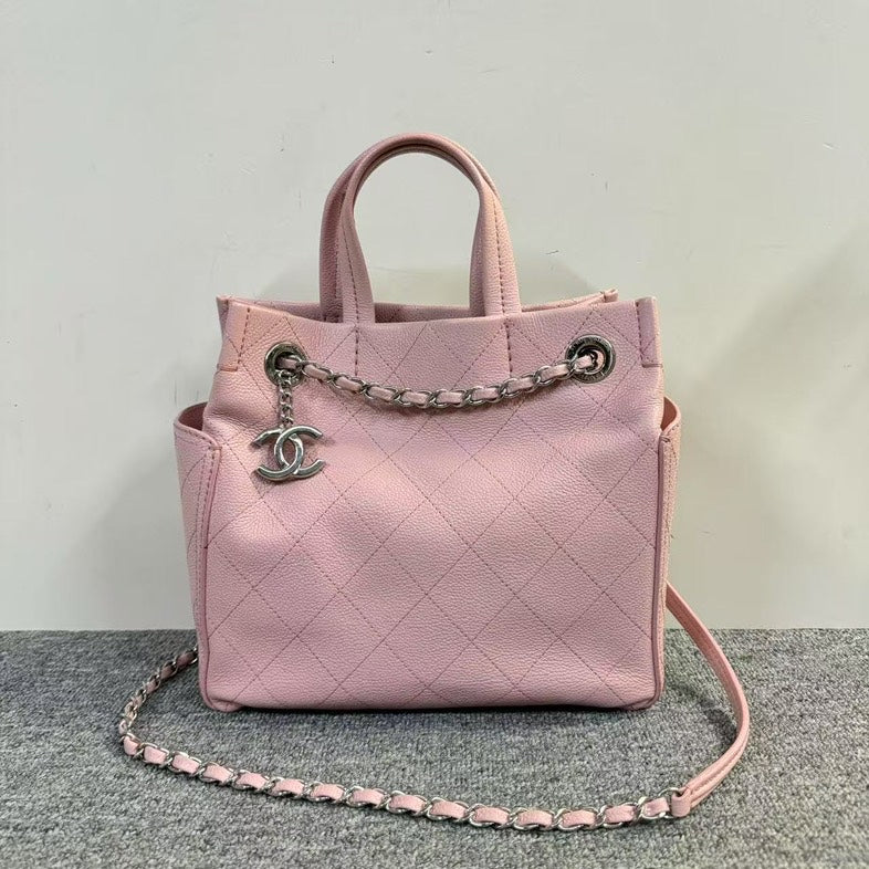 Chanel Two-Way Pink Leather Preloved Bag - Vintage Designer Handbag