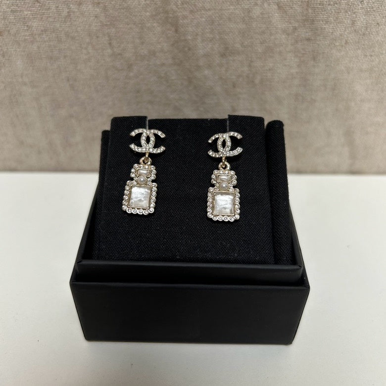 Chanel CC Drop Earrings Gold Earrings