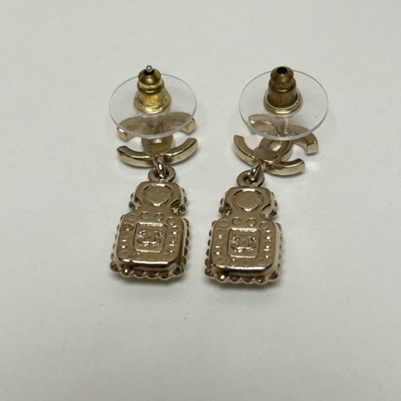 Chanel CC Drop Earrings Gold Earrings