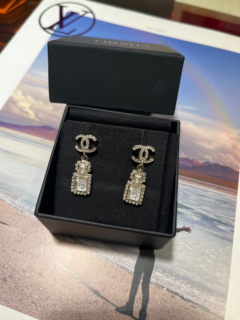 Chanel CC Drop Earrings Gold Earrings