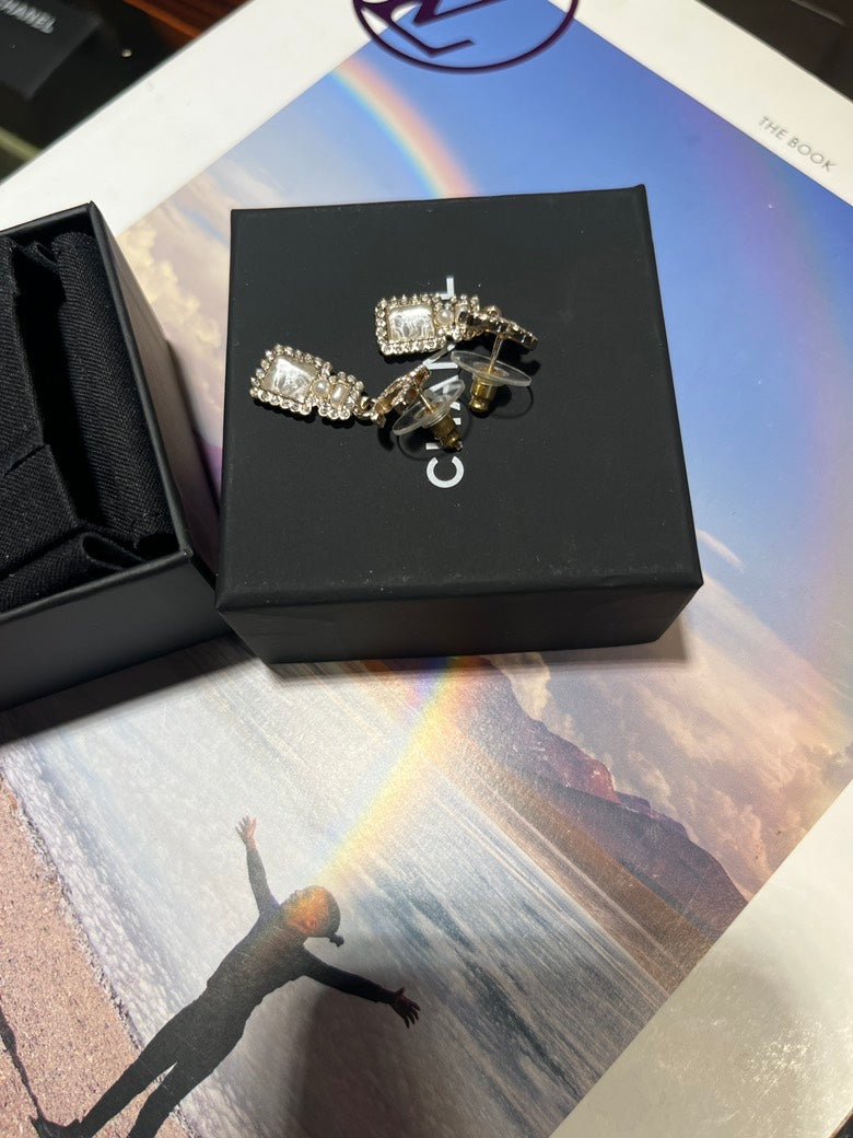 Chanel CC Drop Earrings Gold Earrings
