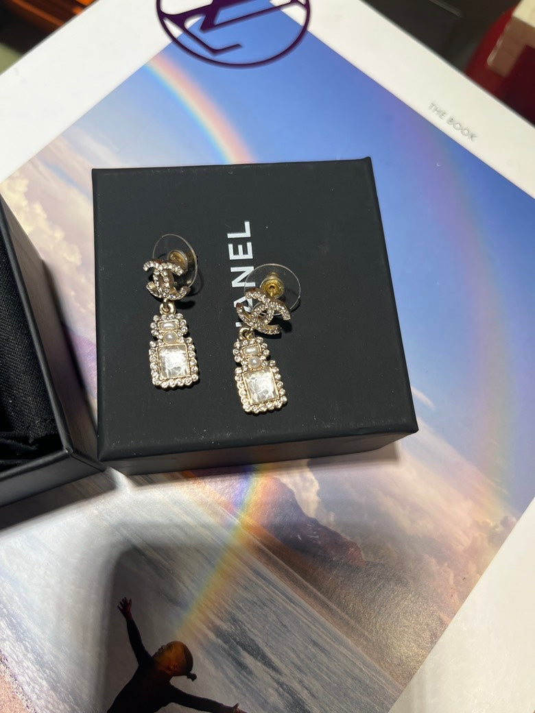 Chanel CC Drop Earrings Gold Earrings