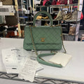 Chanel Preloved Cocohandle Small Green Top Handle Bag