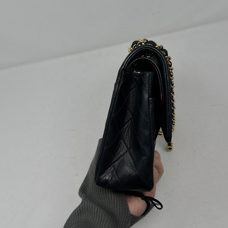 Preloved Chanel CF Black Leather Chain Shoulder Bag AF511