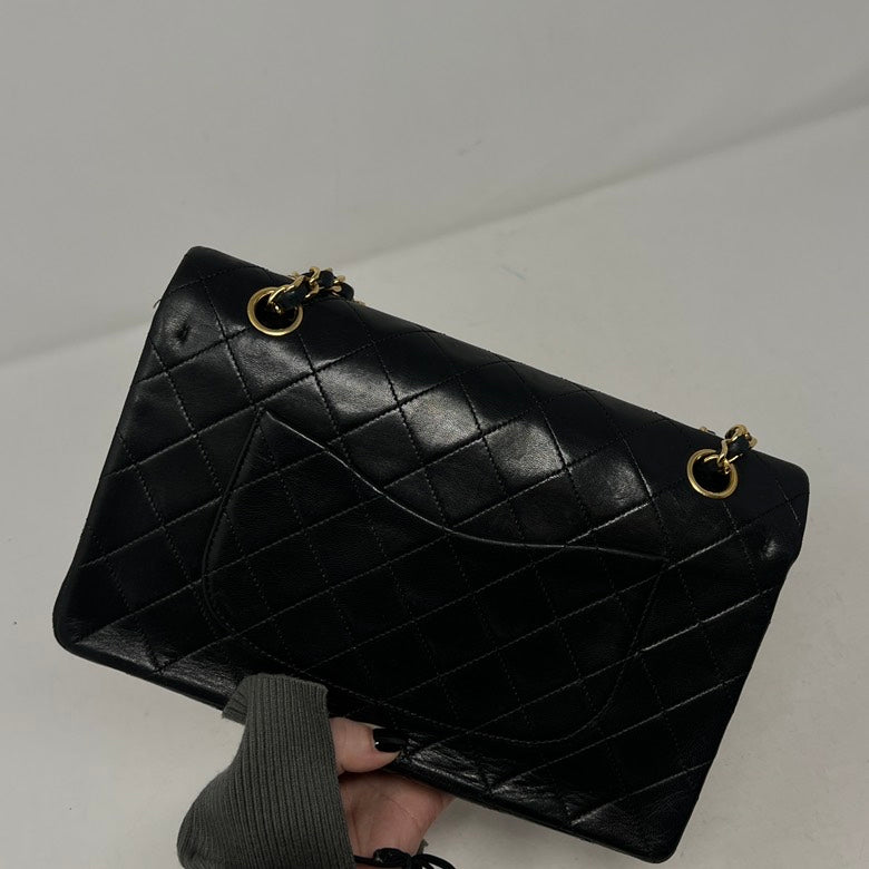 Preloved Chanel CF Black Leather Chain Shoulder Bag AF511